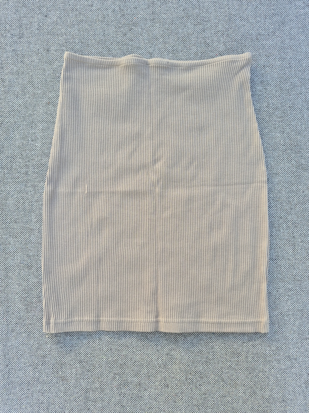 BEIHAUS Ribbed 2 Piece Skirt Set Beige - Picture 4 of 12